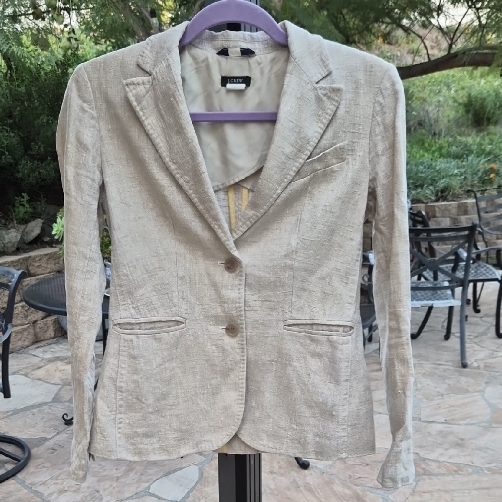 J. CREW Beige Linen Blazer